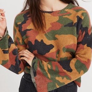 Madewell Camo Cropped Sweater